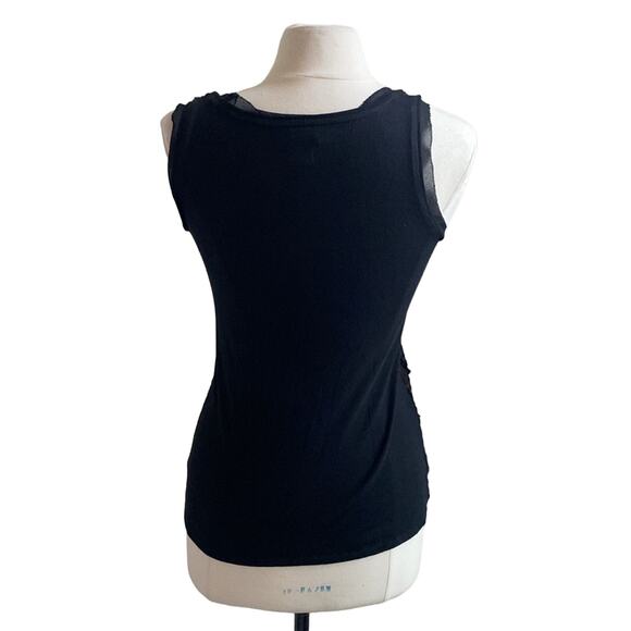 LOFT Tank Womens Sz Small Black Sequin Stretch Cocktail Party New Years Disco - Picture 6 of 8